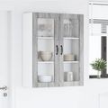 vidaXL Nástenný sklenený kabinet LUCCA Sivá sonoma 80 x 31 x 100 cm
