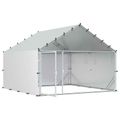 vidaXL Kurník so strechou Strieborná 200 x 200 x 150 cm