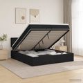 vidaXL Ottoman posteľ s matracom a LED Čierna 200 x 200 cm Látka