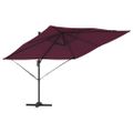vidaXL Roma Parasol Červená 286 x 284 x 265 cm Hliník a polyester