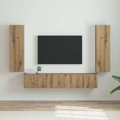 vidaXL TV nástenná skriňa 2 pcs Remeselnícky dub 30 x 31 x 100 cm