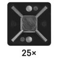 Samolepiaca príchytka sťahovacej pásky 20×20 mm, čierna, 25 ks