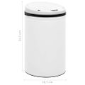 vidaXL Automatický odpadkový kôš, senzor 30 l, uhlíková oceľ, biely