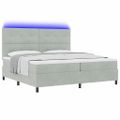 vidaXL LED box s pružinami Svetlosivá 200 x 200 cm Zamat