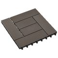 vidaXL Dlažba na terasu 11 ks Tmavohnedá 30 x 30 cm WPC