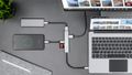 Adaptér KRUGER & MATZ KM0390 (HUB) USB C na port HDMI / USB3.0 / SD / MicroSD