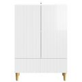 vidaXL Servírovacia skriňa Biela s vysokým leskom 66 x 34,5 x 95 cm