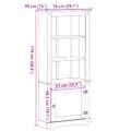 vidaXL Highboard Biela 74 x 38 x 170 cm Masívne borovicové drevo