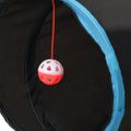 vidaXL Mačací tunel 4-cestný čierno-modrý 132 cm polyester
