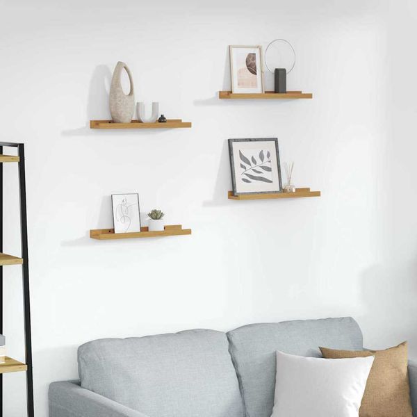 vidaXL Stenná polica 4 pcs Béžová 40 x 9 x 3 cm Kompozitné drevo