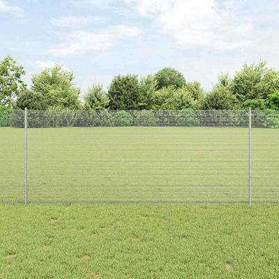 vidaXL Zváraný drôtový plot s podperou 25 x 1 m Strieborná Sieťovina