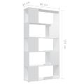 vidaXL Knižnica/deliaca stena lesklá biela 80x24x155 cm drevotrieska