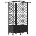 vidaXL Vyvýšený záhon s mriežkou a strechou Čierna 122 x 40 x 144 cm