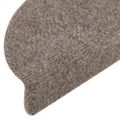 vidaXL Schodové rohože, samolepiace, 15 ks, 56x17x3 cm, béžové, polkruhové