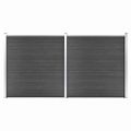 vidaXL Sada plotových panelov WPC 353x186 cm čierna