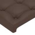 vidaXL Čelo postele so záhybmi hnedé 203x16x118/128 cm umelá koža