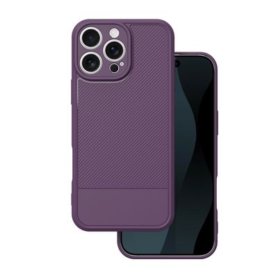Jednoduché Carbon puzdro pre iPhone 16 Pro Max 6,9" fialové