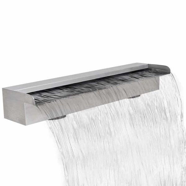 Obdĺžniková bazénová fontána/vodopád, nehrdzavejúca oceľ 60 cm