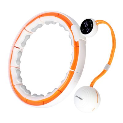 Masážna hula hoop HMS HHM21 so závažím, magnetmi a počítadlom biela/oranžová