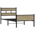 vidaXL Posteľný rám bez matraca dub sonoma 75x190 cm kompozitné drevo