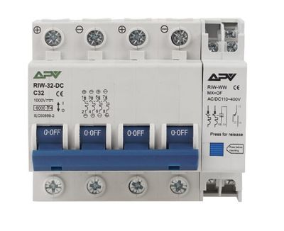 FVE odpínač integrovaný s vypínacou spúšťou Adelid APV 4P 32A 1000V DC FVE odpínač integrovaný s vypínacou spúšťou Adelid APV 4P 32A 1000V DC