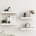 vidaXL Terasové nástenné police 4 ks dubové a biele 40x15x4 cm MDF