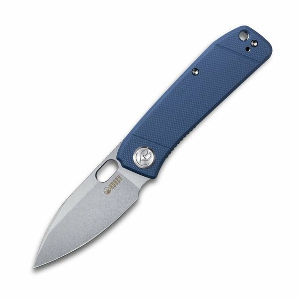 Kubey KU2104D Hyde vreckový nôž 7,5 cm, Sand Blasted, modrá, G10