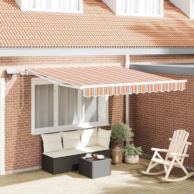 vidaXL Sklopná markíza Viacfarebný 350 x 250 cm Tkanina a hliník