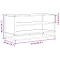 vidaXL TV skrinka hnedý dub 91x40x46 cm kompozitné drevo a kov