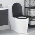 vidaXL WC sedadlo Čierna 47 x 36 x 3,4 cm Duroplast