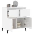 vidaXL Komoda vysoký lesk biela 60x35x70 cm spracované drevo