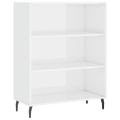vidaXL Vysoká skrinka lesklá biela 69,5x32,5x180 cm kompozitné drevo