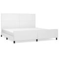 vidaXL Posteľný rám s čelom biely 200x200 cm umelá koža