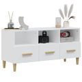 vidaXL TV stolík biely 102x36x50 cm spracované drevo