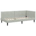 vidaXL Rohový rám postele Svetlosivá 90 cm x 200 cm Zamat