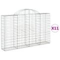 vidaXL Oblúkové gabionové koše 11 ks 200x30x120/140 cm pozink. železo
