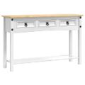 vidaXL Koncový stôl so zásuvkou Corona Biela 114 x 34,5 x 73 cm
