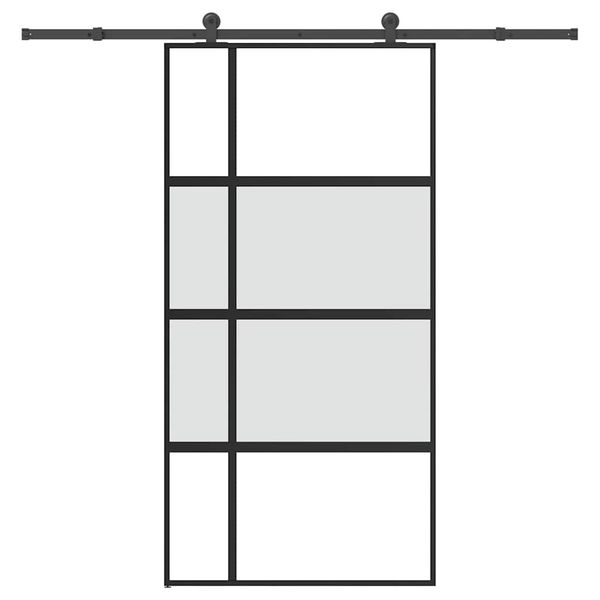 vidaXL Posuvné dvere so sadou kovania 102,5x205 cm tvrdené sklo a hliník