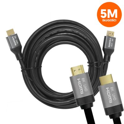 HDMI-HDMI kábel (v2.1 | 8K | 5 m) čierny