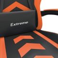 vidaXL Otočná herná stolička čierna a oranžová umelá koža