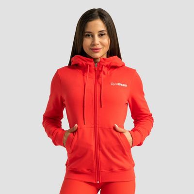 Dámska mikina so zipsom Limitless Hot Red - GymBeam, veľkosť XS, veľkosť oblečenia XS
