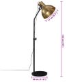 vidaXL Podlahová lampa 25 W starožitná mosadzná 30x30x90-150 cm E27