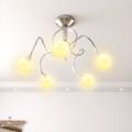 vidaXL Stropná lampa s guľatými sklenenými tienidlami na 5 LED G9