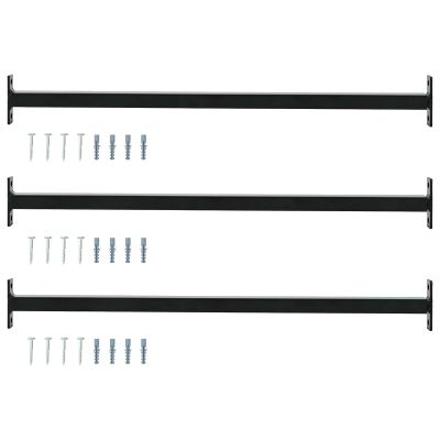 vidaXL Nastaviteľná bezpečnostná tyč na okno 3 pcs Čierny Oceľ