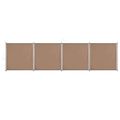 vidaXL Plotový panel 4 ks látkový 720x180 cm sivo-hnedý