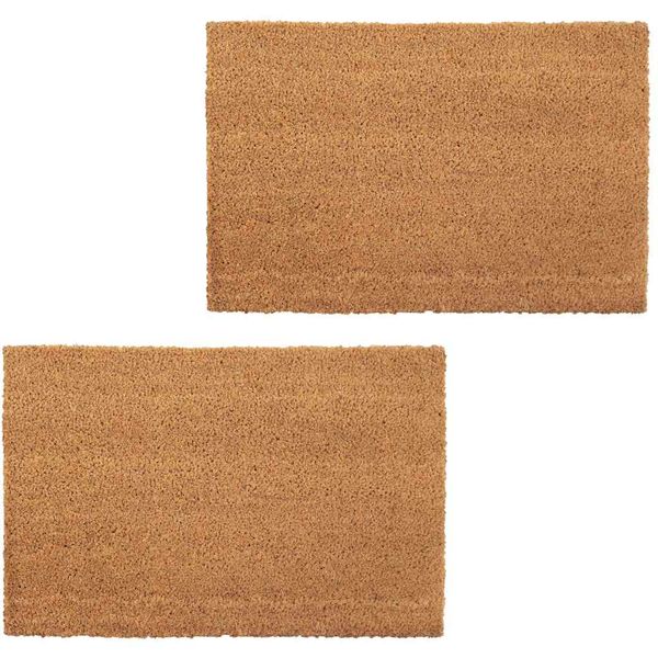 vidaXL Rohožky, 2 ks, kokosové vlákno, 24 mm, 50x80 cm, prírodná farba