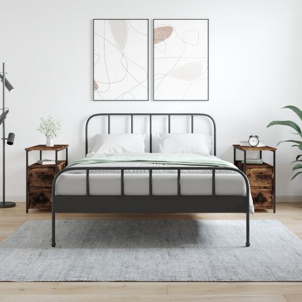 vidaXL Nočné stolíky 2 ks dymový dub 30x60x60 cm kompozitné drevo