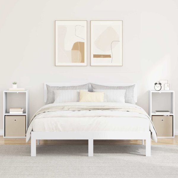 vidaXL Nočný stolík 2 pcs Biela 35 x 32 x 68,5 cm Kompozitné drevo