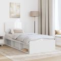vidaXL Rám postele Biela 90 x 200 cm Masívne borovicové drevo