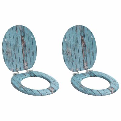 vidaXL Sedenie na toaletu s tichým zatváraním 2 pcs Modrá 44 x 38 cm